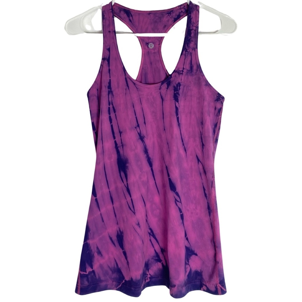 💜 Lululemon Cool Racerback Tank Top Womens Pink Purple Tie Dye Shirt 💜
